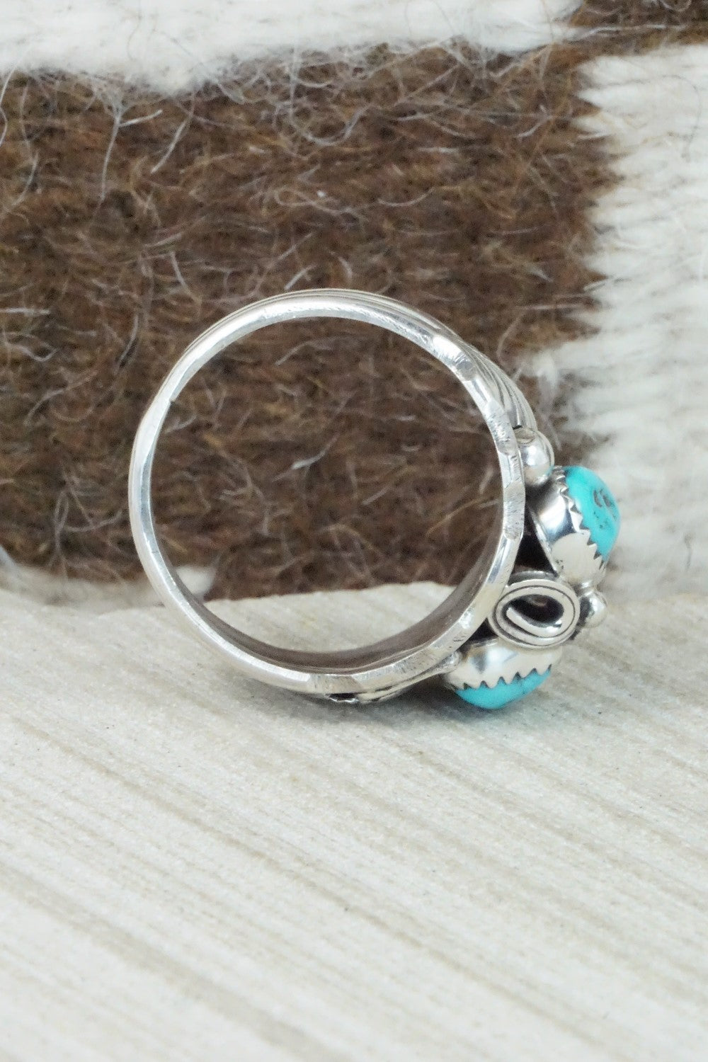 Turquoise & Sterling Silver Ring - Max Calladitto - Size 13