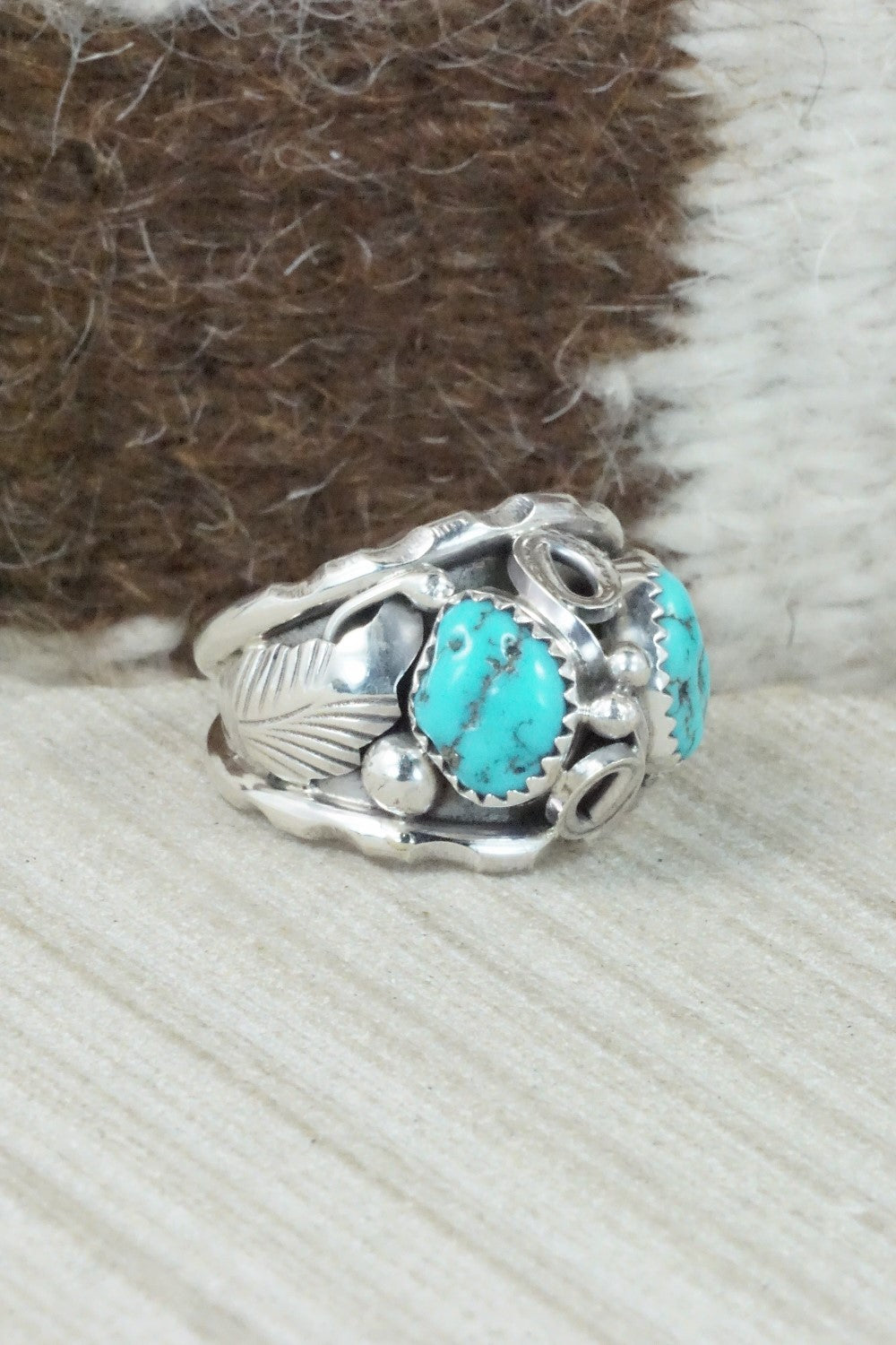 Turquoise & Sterling Silver Ring - Max Calladitto - Size 9.25