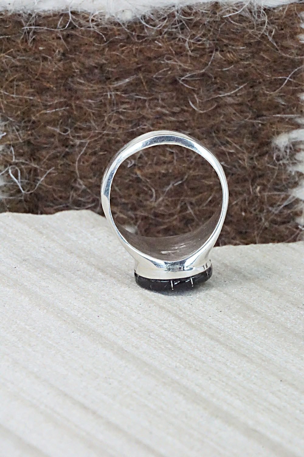 Onyx & Sterling Silver Ring - Johnson Laweka - Size 5.5