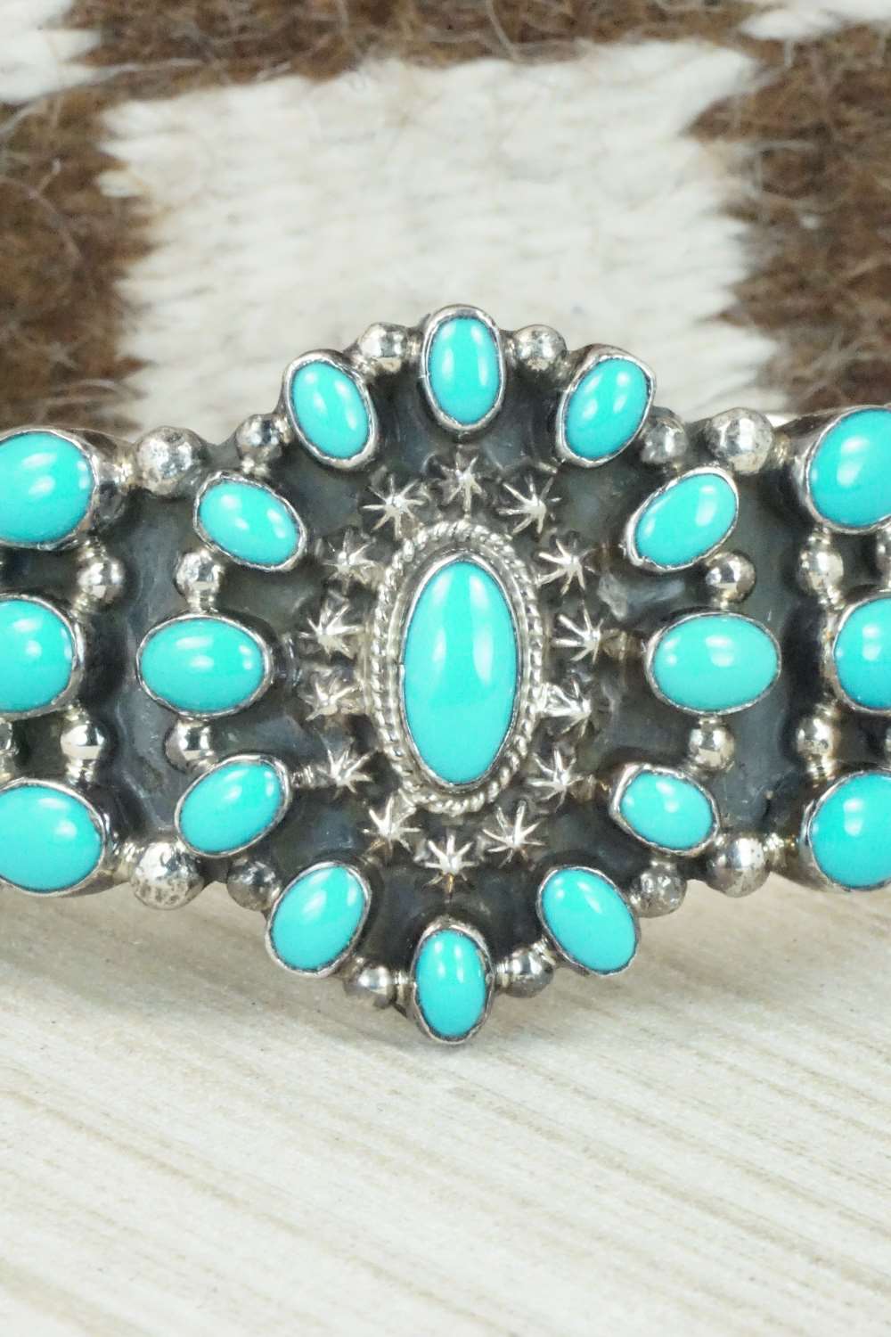Turquoise and Sterling Silver Bracelet - Kenneth Jones