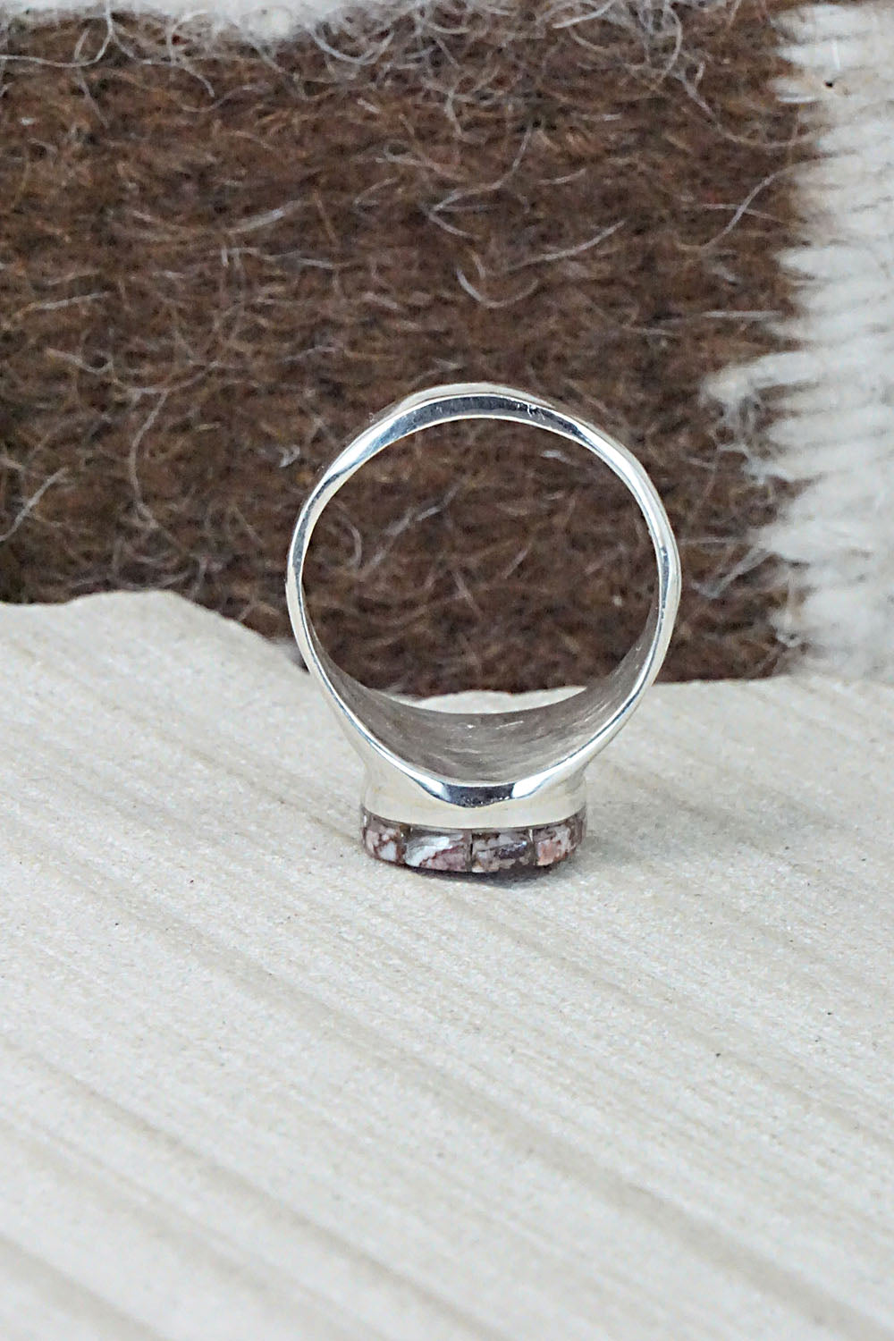 Wild Horse & Sterling Silver Ring - Johnson Laweka - Size 7.5