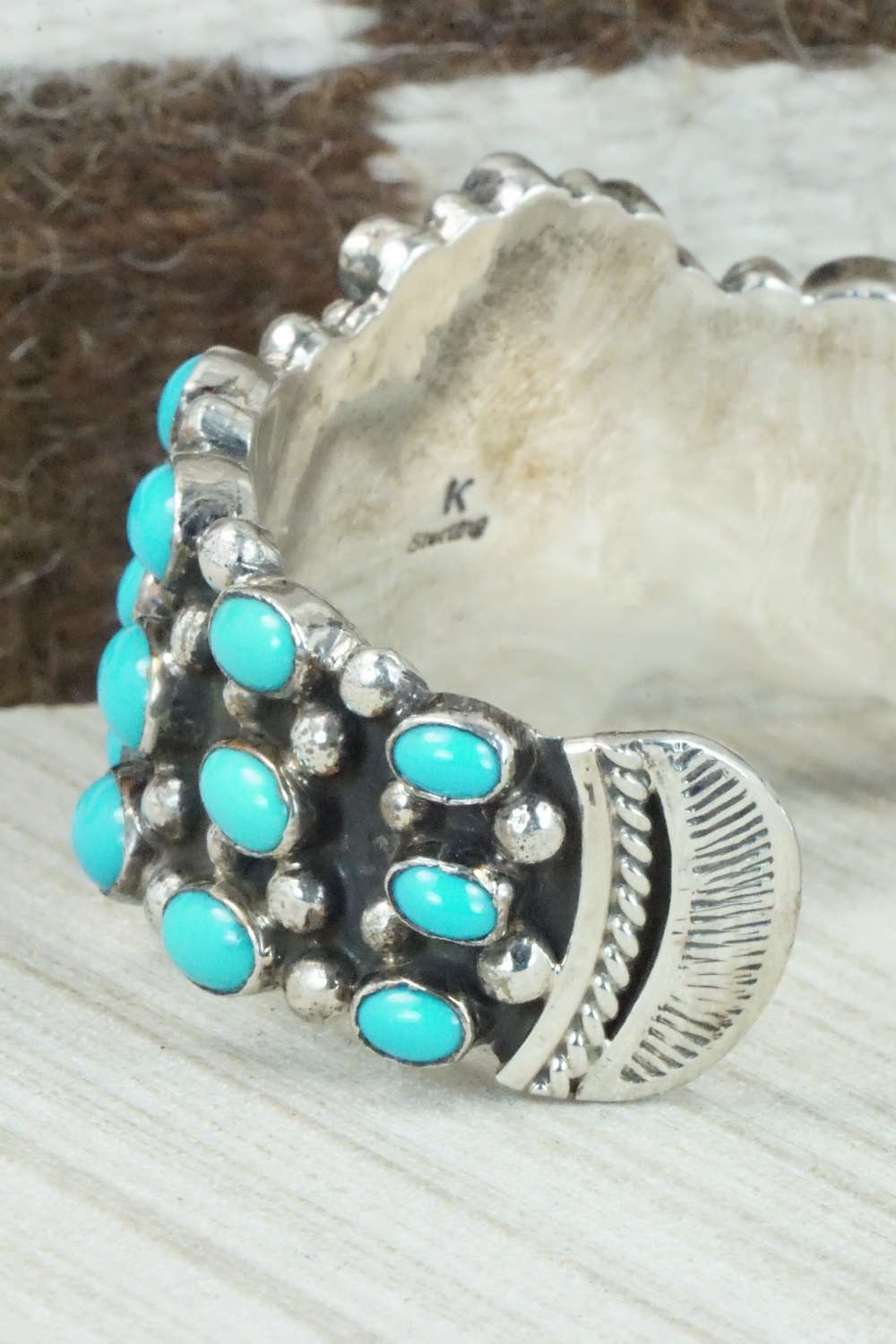 Turquoise and Sterling Silver Bracelet - Kenneth Jones