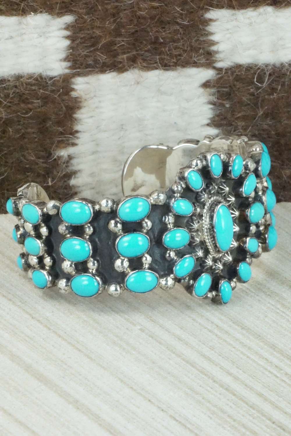 Turquoise and Sterling Silver Bracelet - Kenneth Jones