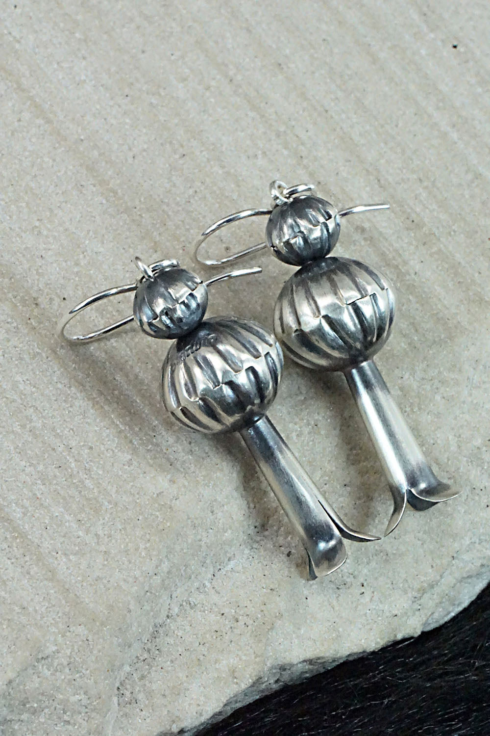 Sterling Silver Navajo Pearl Earrings - Tonisha Haley