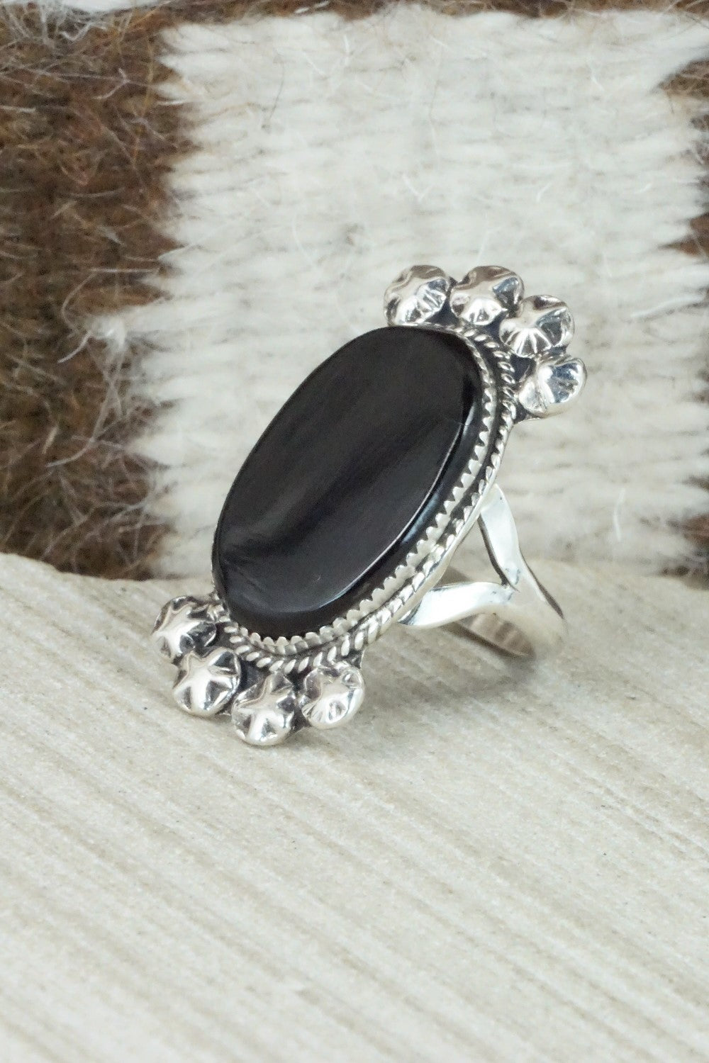 Onyx & Sterling Silver Ring - Selina Warner - Size 5.75