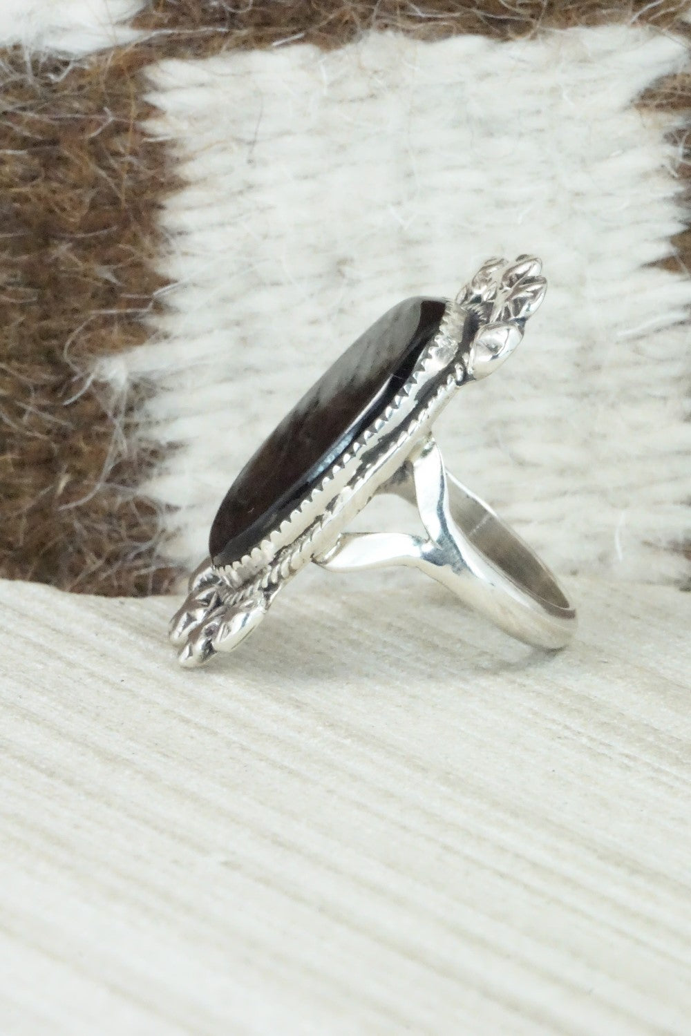 Onyx & Sterling Silver Ring - Selina Warner - Size 5.75
