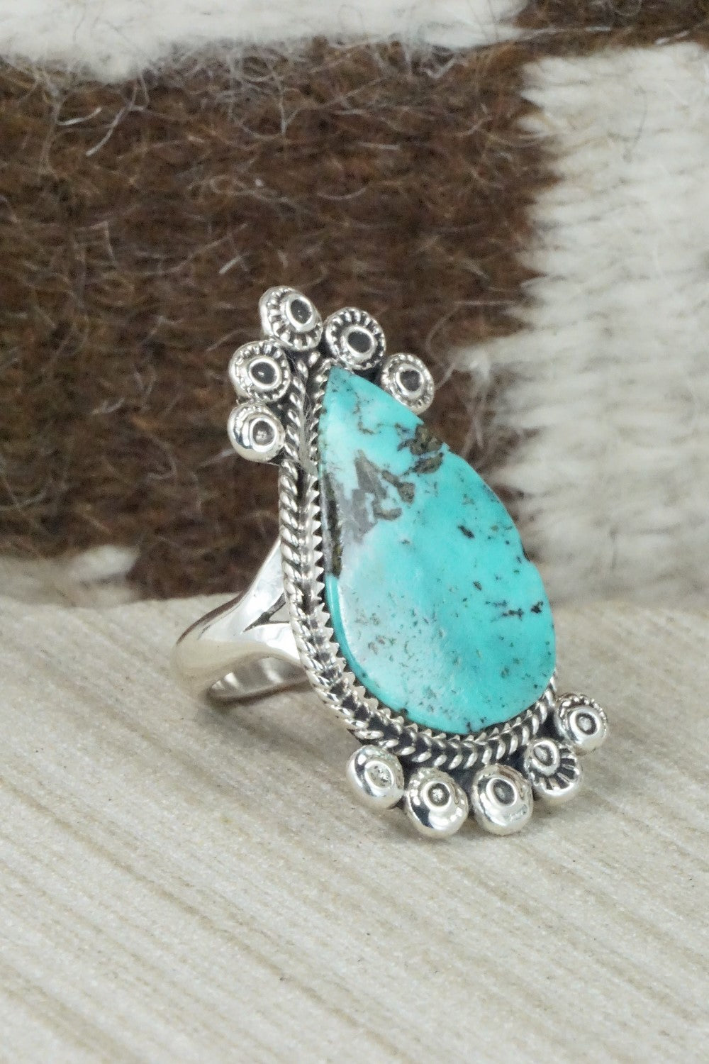 Turquoise & Sterling Silver Ring - Selina Warner - Size 6.75