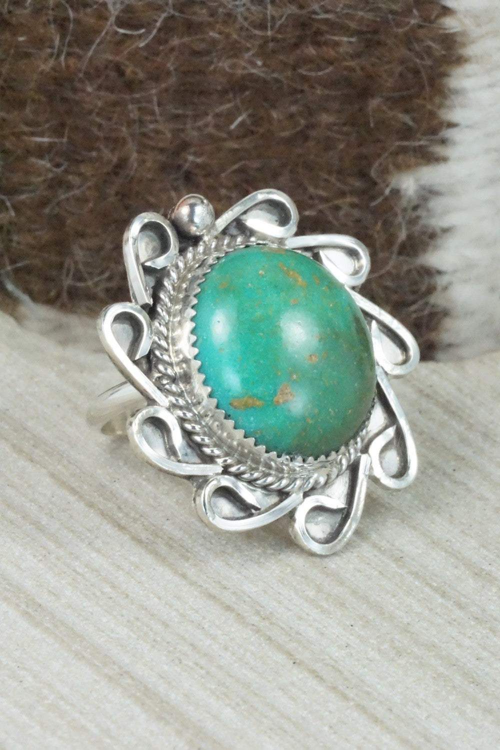 Turquoise & Sterling Silver Ring - DeAnna Nez - Size 10