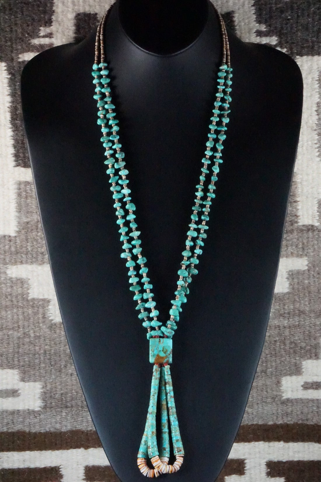 Turquoise & Spiny Oyster Necklace - Joe & Joann Garcia