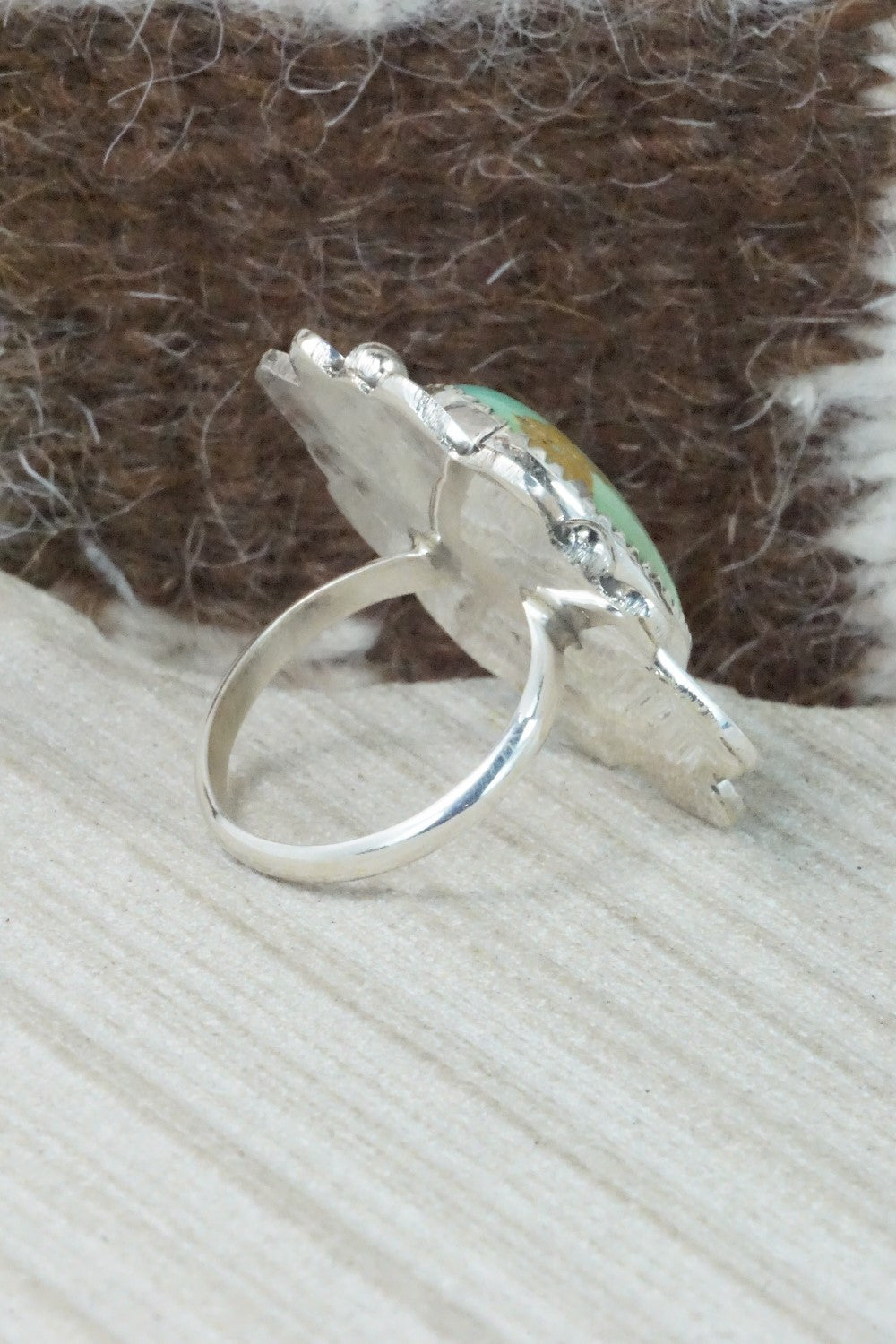 Turquoise & Sterling Silver Ring - DeAnna Nez - Size 8