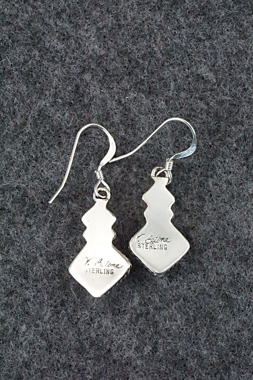 Turquoise & Coral Sterling Silver Earrings - Verley Betone