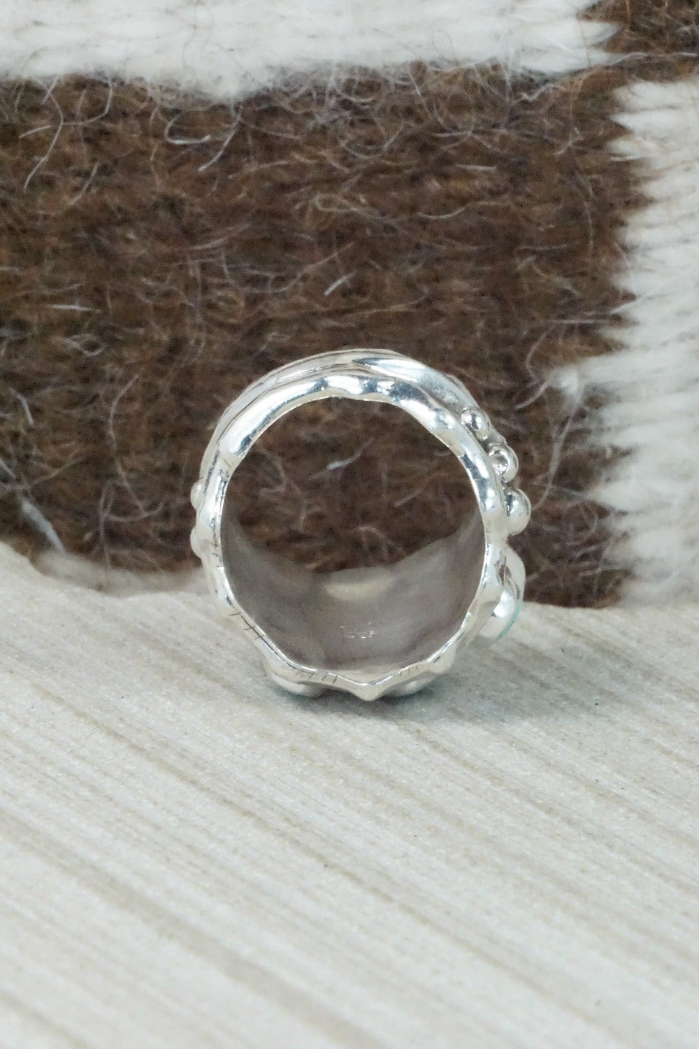 Turquoise & Sterling Silver Ring - Andrew Vandever - Size 6.5