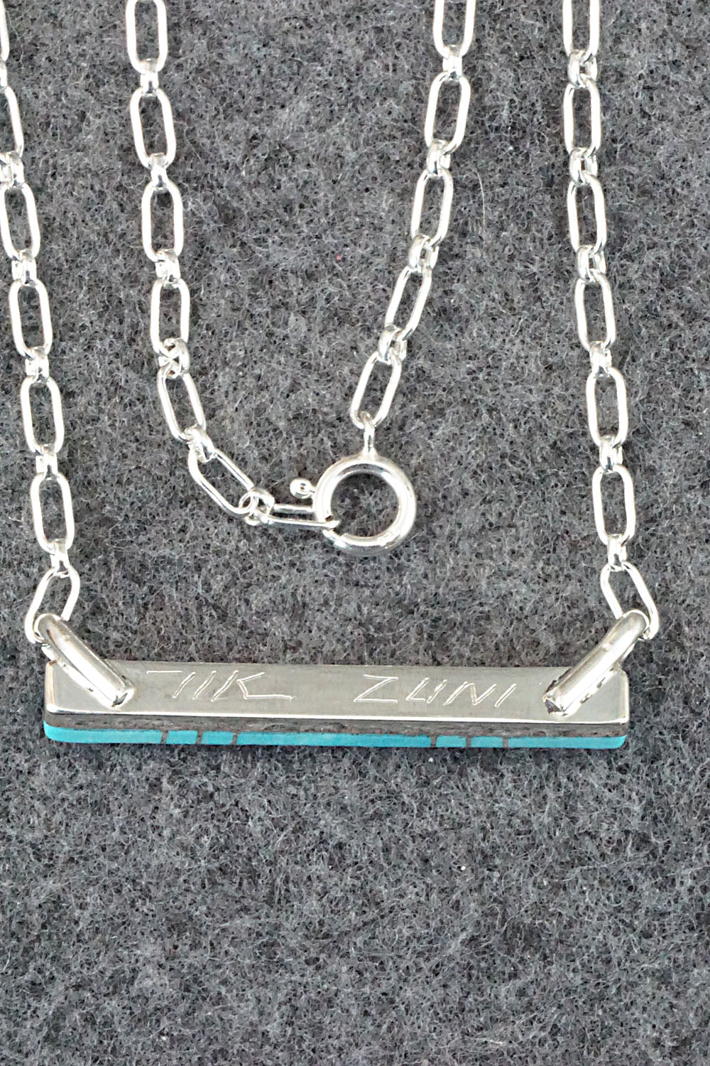 Turquoise & Sterling Silver Necklace - MaDerral Kallestewa