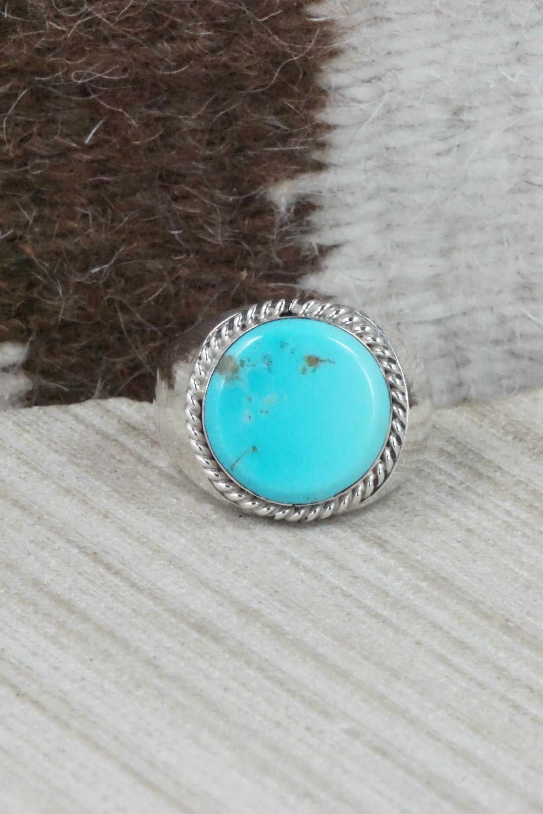 Turquoise & Sterling Silver Ring - Arlen Quetawki Jr. - Size 10.5