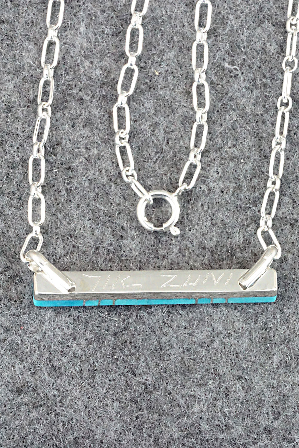 Turquoise & Sterling Silver Necklace - MaDerral Kallestewa