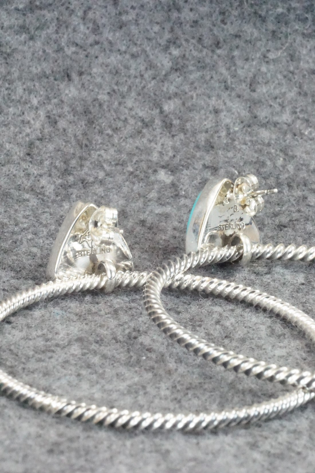 Turquoise & Sterling Silver Earrings - Verley Betone