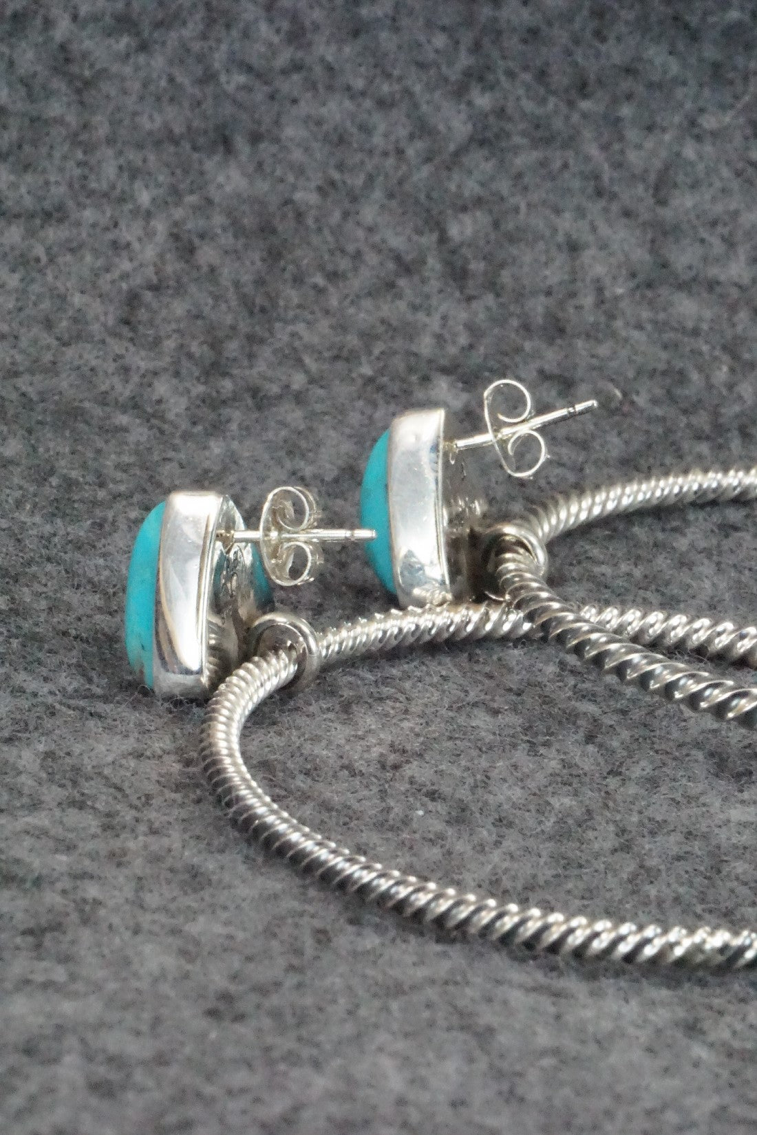 Turquoise & Sterling Silver Earrings - Verley Betone