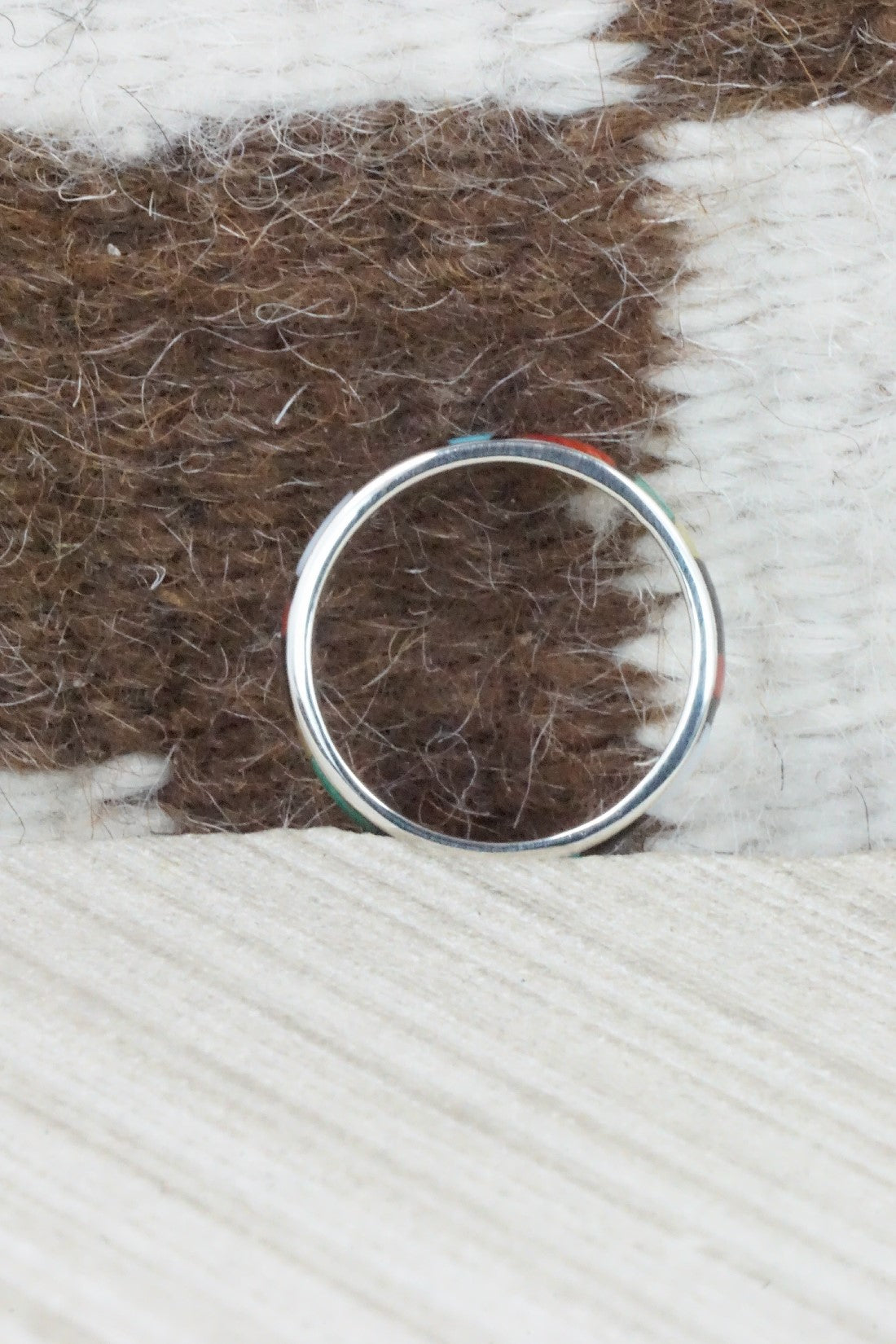 Multi Stone & Sterling Silver Ring - Rose Ukestine - Size 10