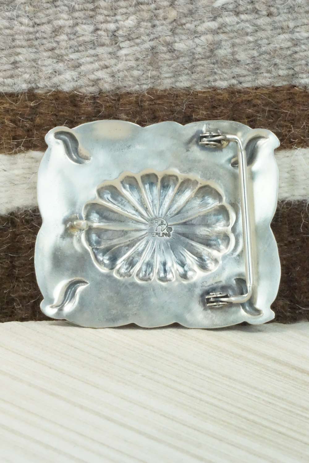 Turquoise & Sterling Silver Belt Buckle - Navajo