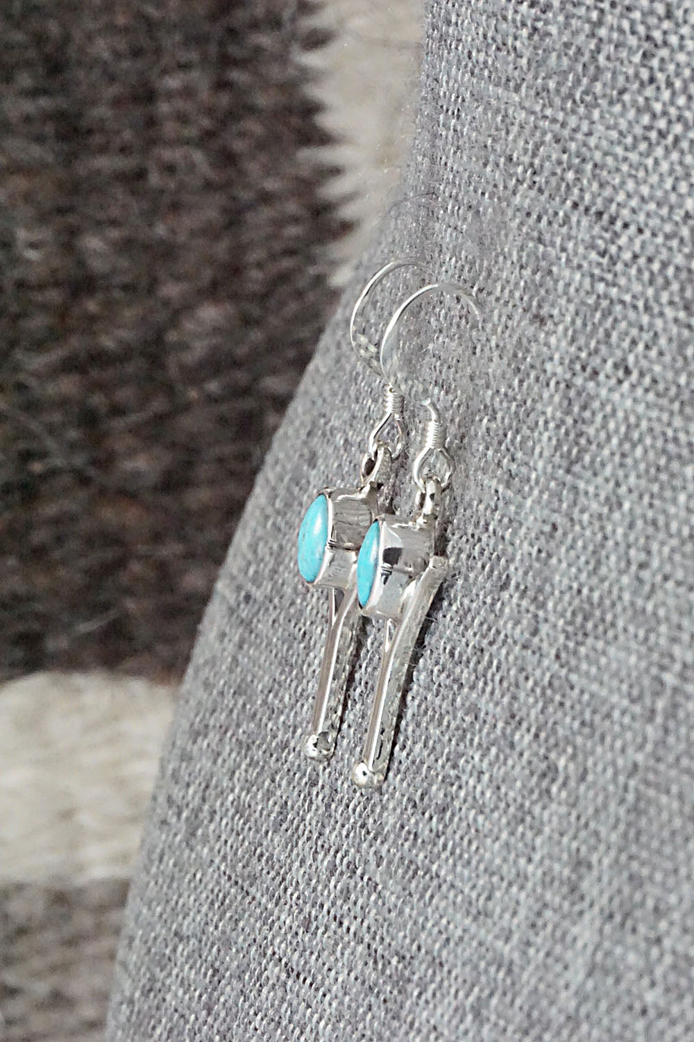 Turquoise & Sterling Silver Earrings - Gary Shorty