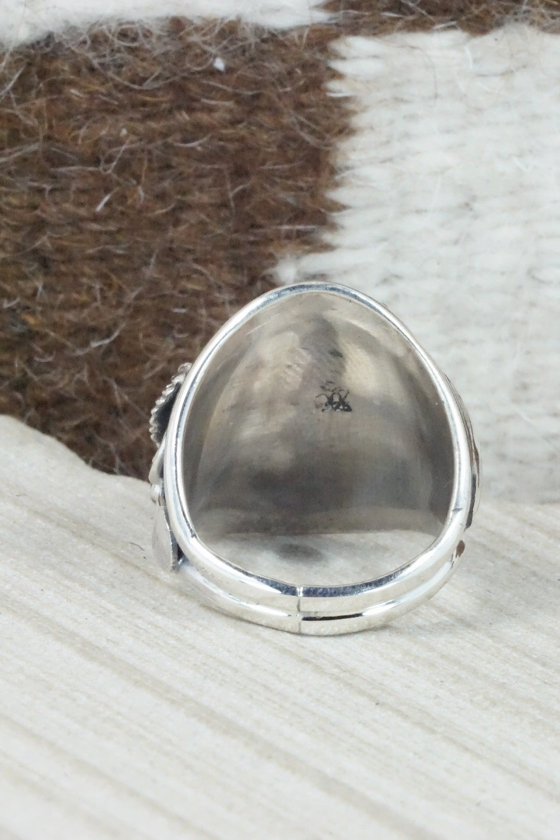 Turquoise & Sterling Silver Ring - Jeannette Saunders - Size 12.75
