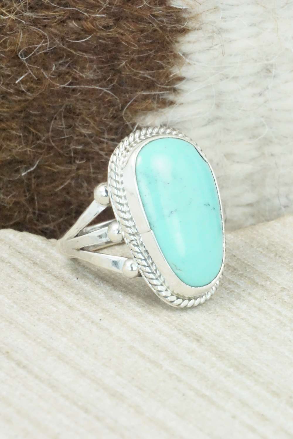 Turquoise & Sterling Silver Ring - Mark Barney - Size 5.75
