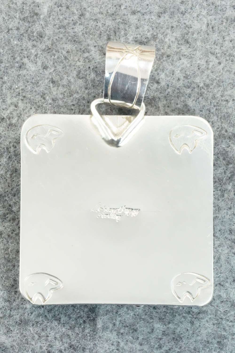 Coral, Turquoise & Sterling Silver Pendant - Darlene Begay