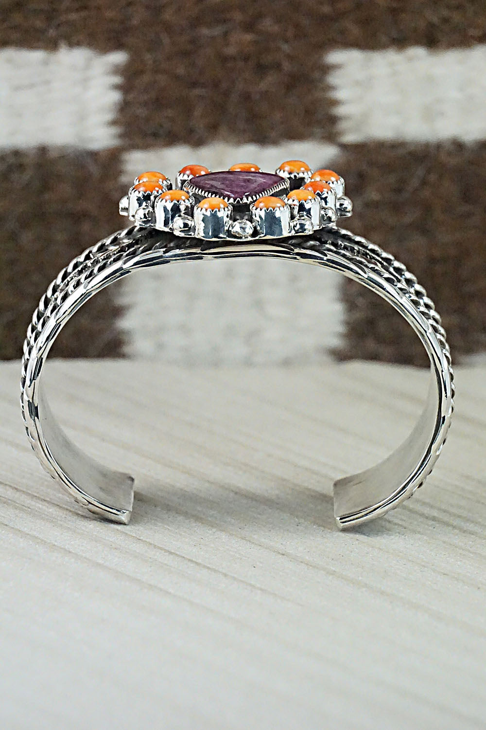 Spiny Oyster & Sterling Silver Bracelet - Sandra Parkett