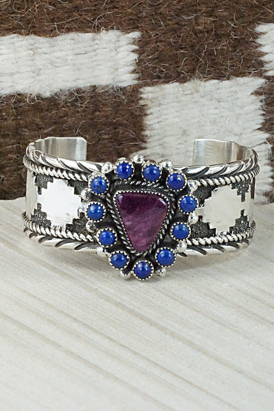 Spiny Oyster, Lapis & Sterling Silver Bracelet - Sandra Parkett