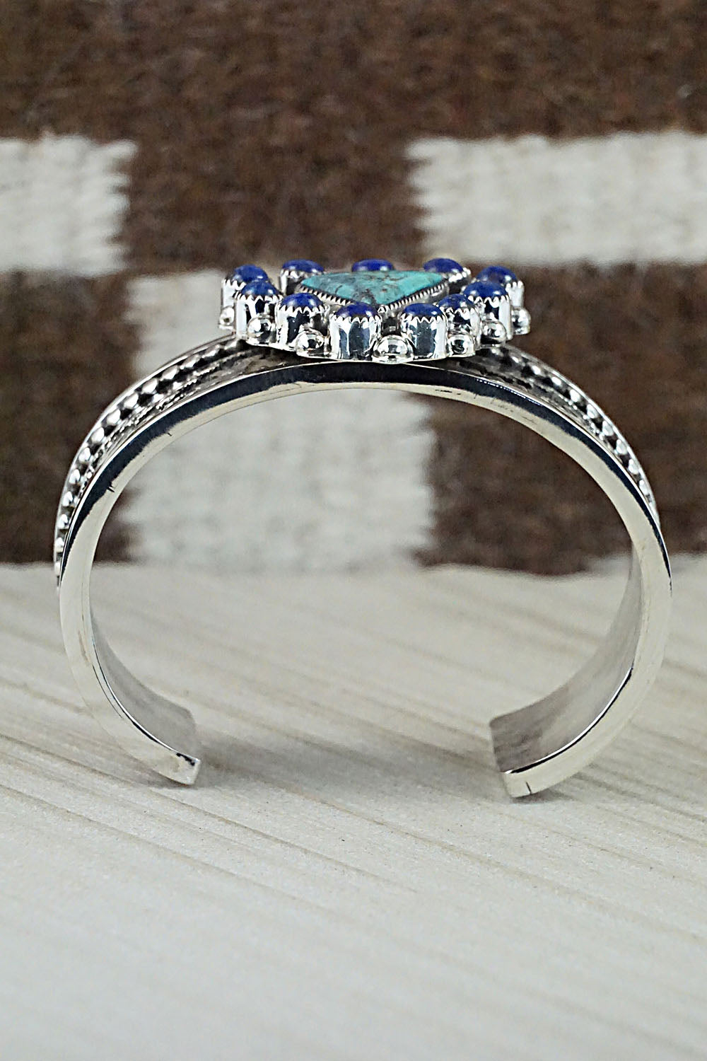 Turquoise, Lapis & Sterling Silver Bracelet - Sandra Parkett