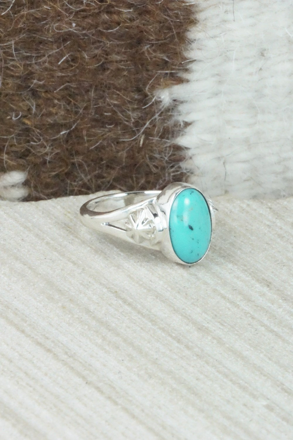 Turquoise & Sterling Silver Ring - Andrew Vandever - Size 6.5