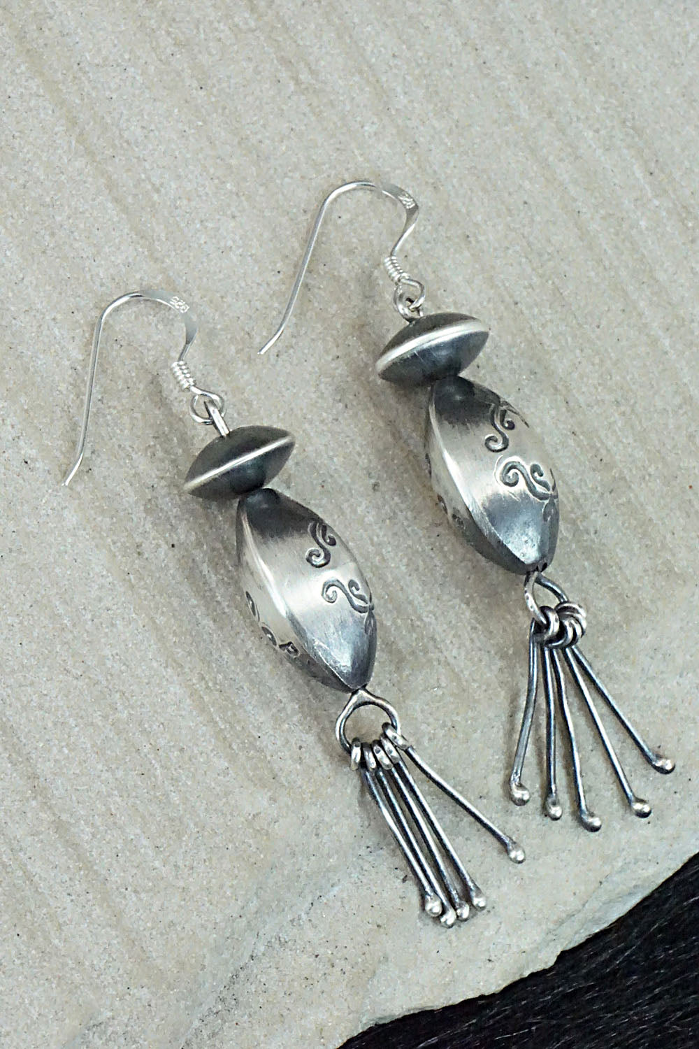 Sterling Silver Navajo Pearl Earrings - Presley Haley