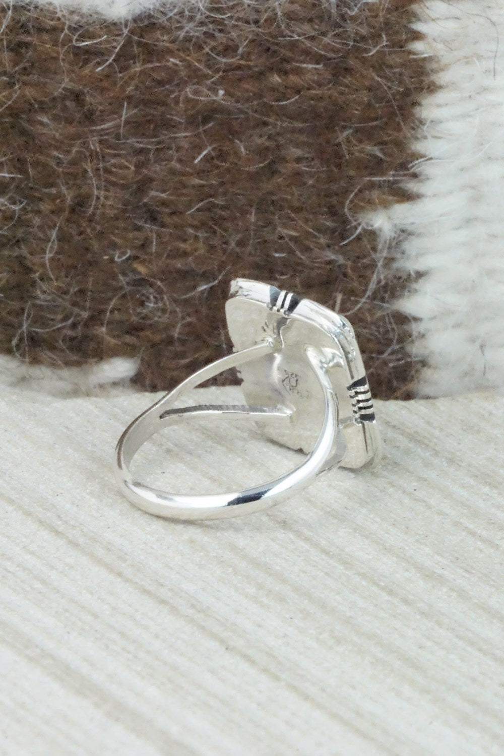 Turquoise & Sterling Silver Ring - Mark Barney - Size 7.75