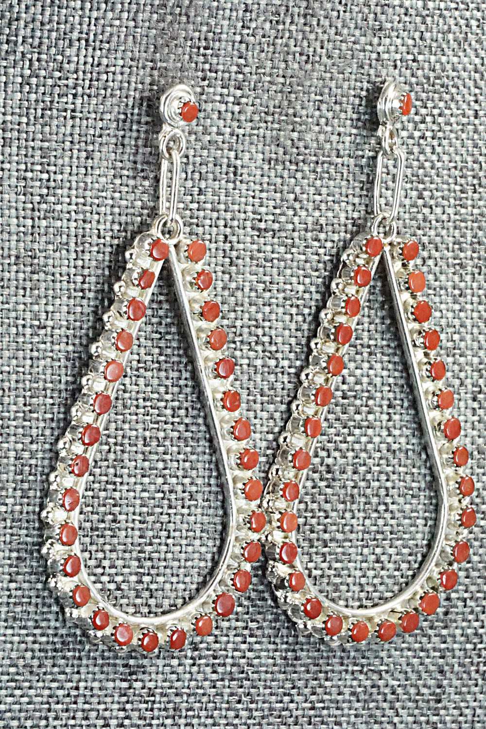Coral & Sterling Silver Earrings - Marchelle Qualo