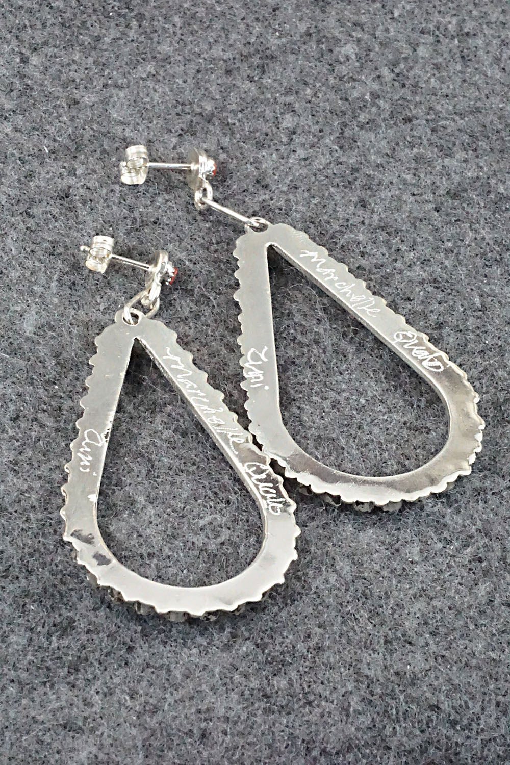 Coral & Sterling Silver Earrings - Marchelle Qualo