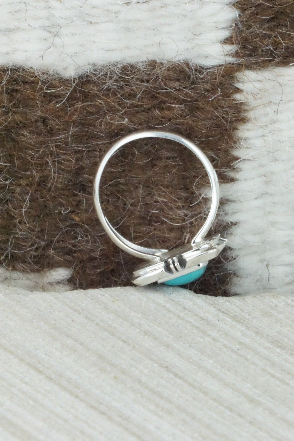 Turquoise & Sterling Silver Ring - Mark Barney - Size 8