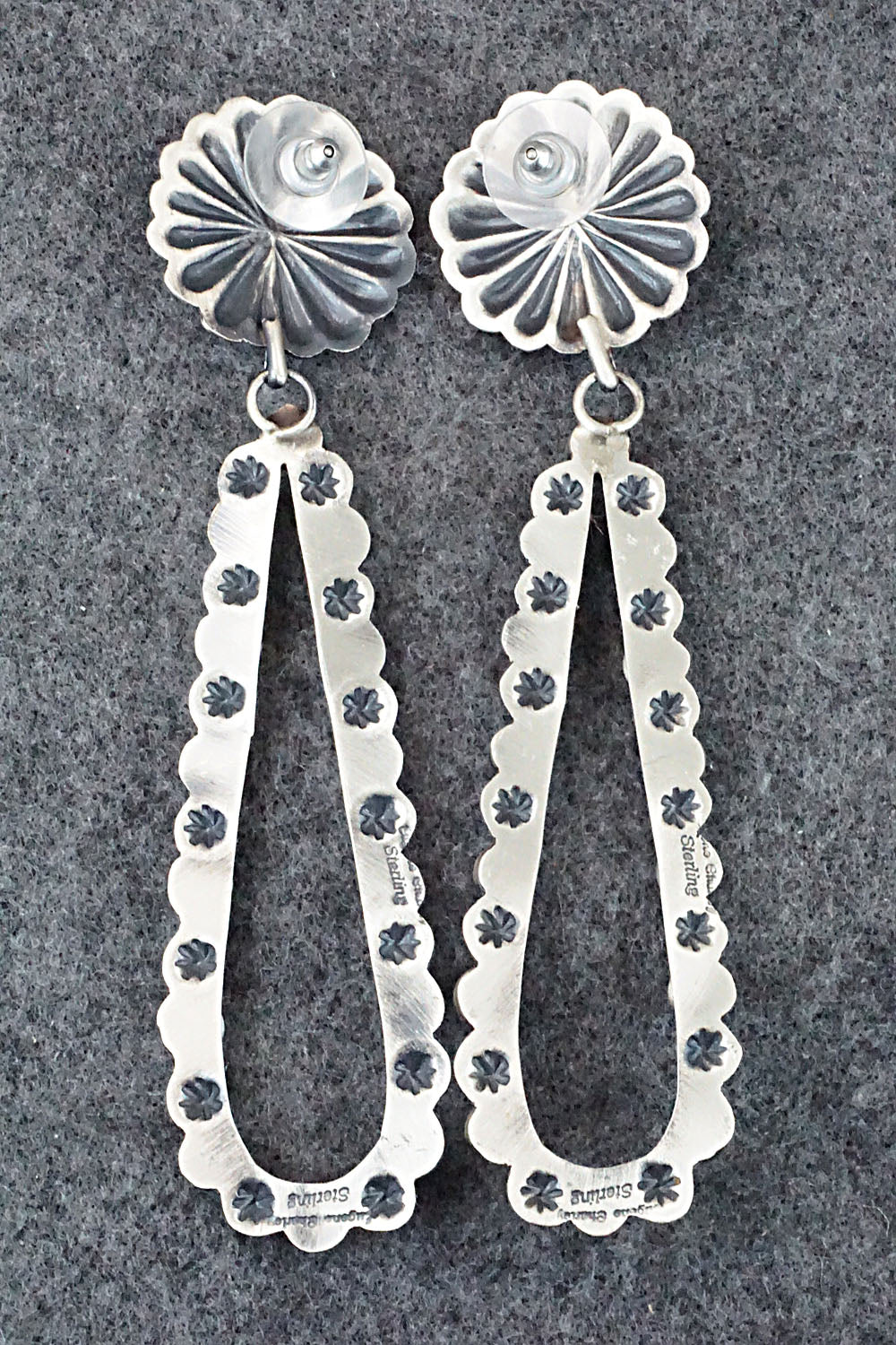 Turquoise and Sterling Silver Earrings - Eugene Charley
