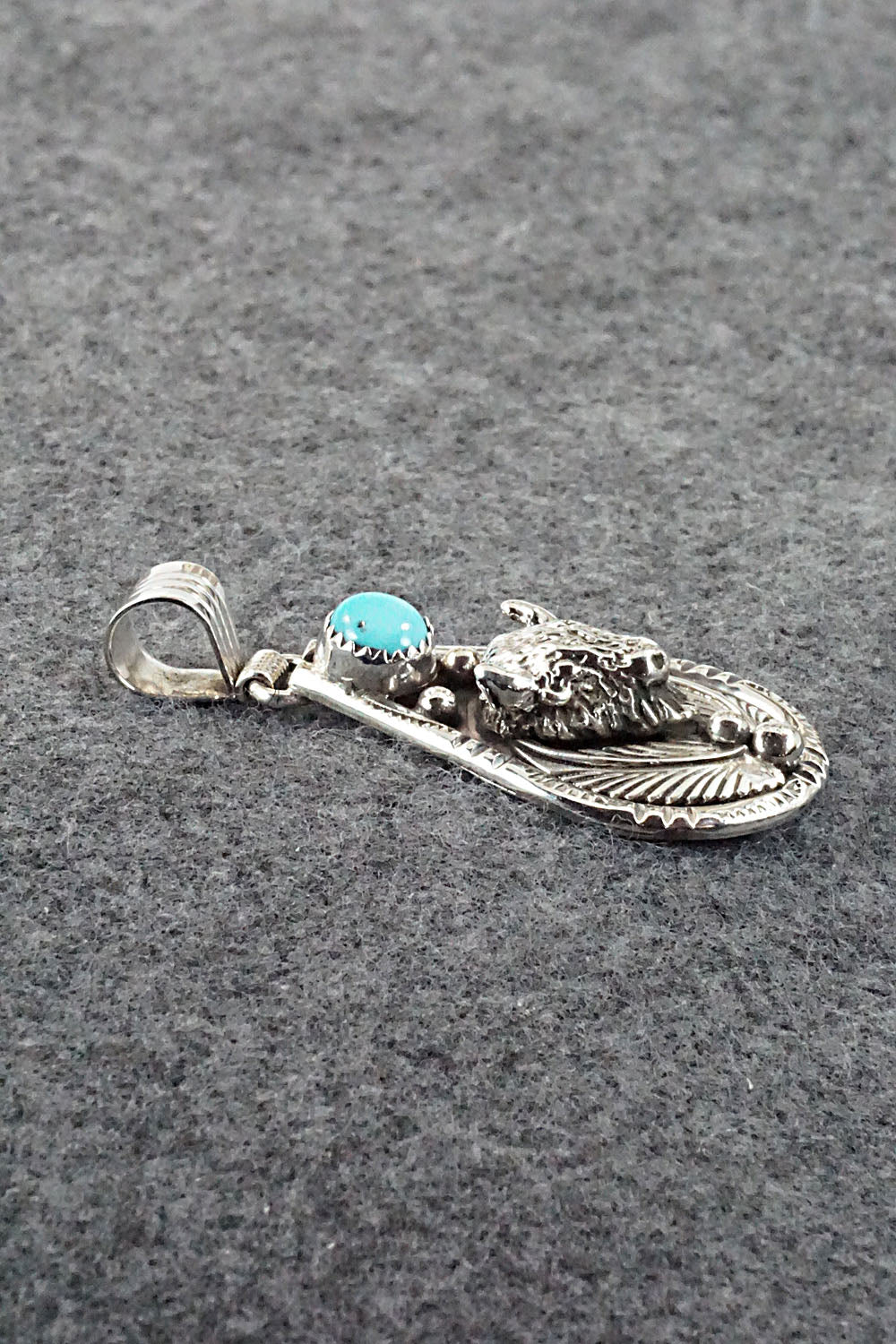 Turquoise and Sterling Silver Pendant - Genevieve Francisco