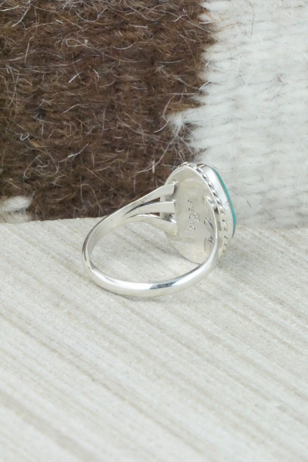 Turquoise & Sterling Silver Ring - Jamie Saunders - Size 8.25