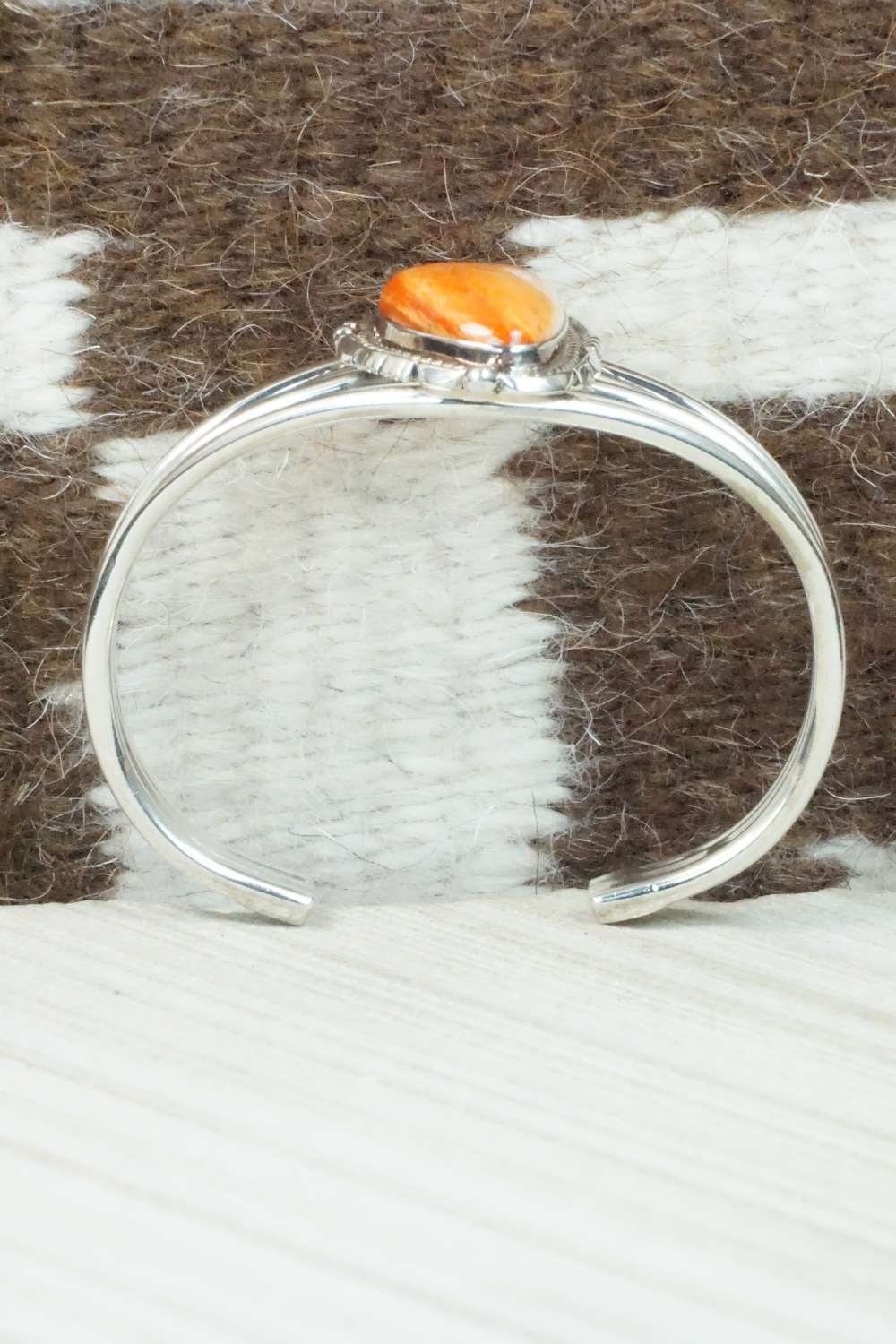 Spiny Oyster & Sterling Silver Bracelet - Daniel Benally