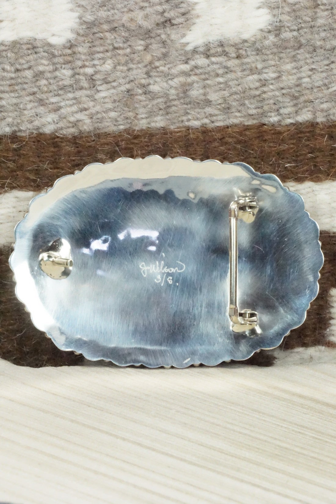 Turquoise & Sterling Silver Belt Buckle - Jaz Wilson