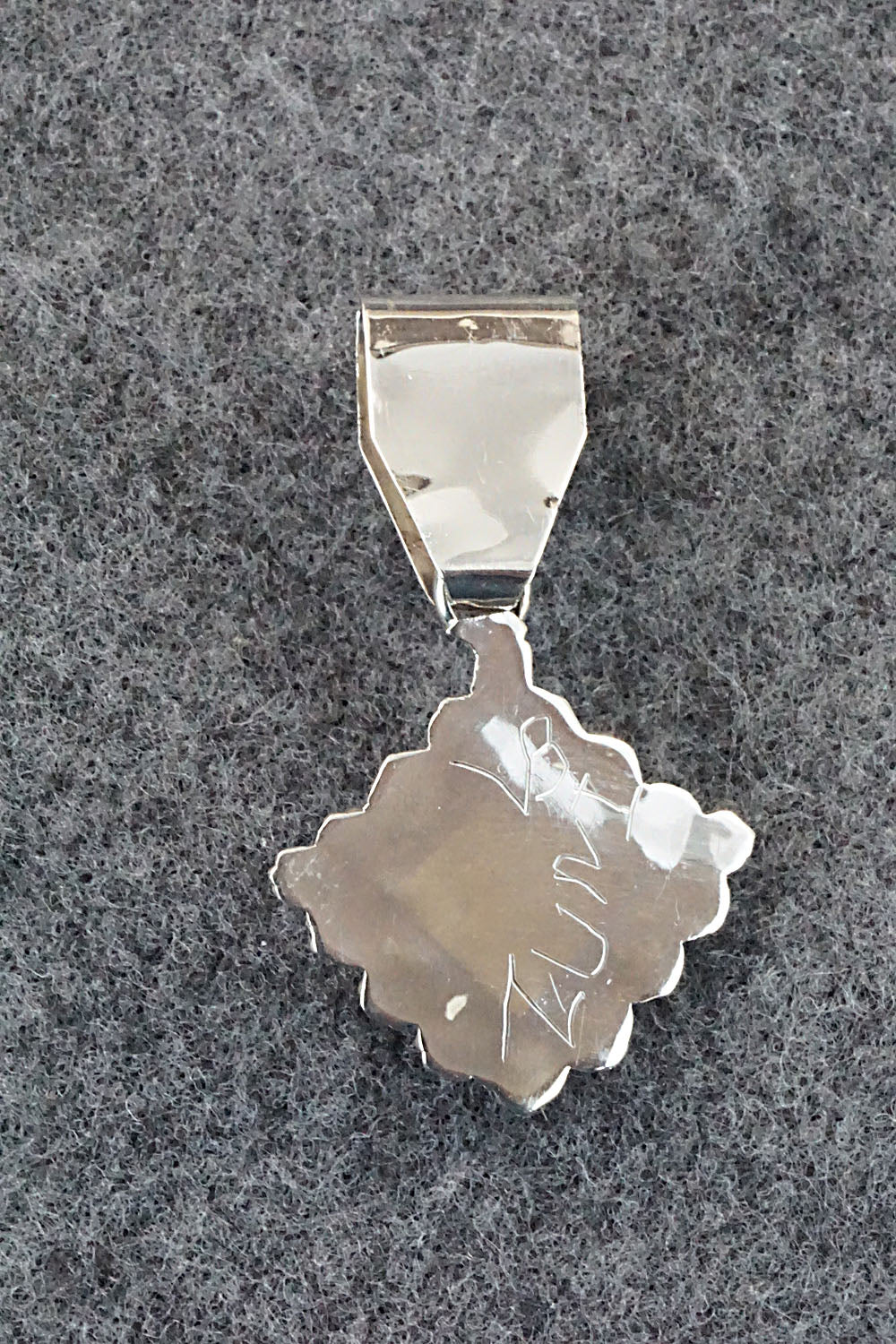 Turquoise and Sterling Silver Pendant - Verdie Booqua