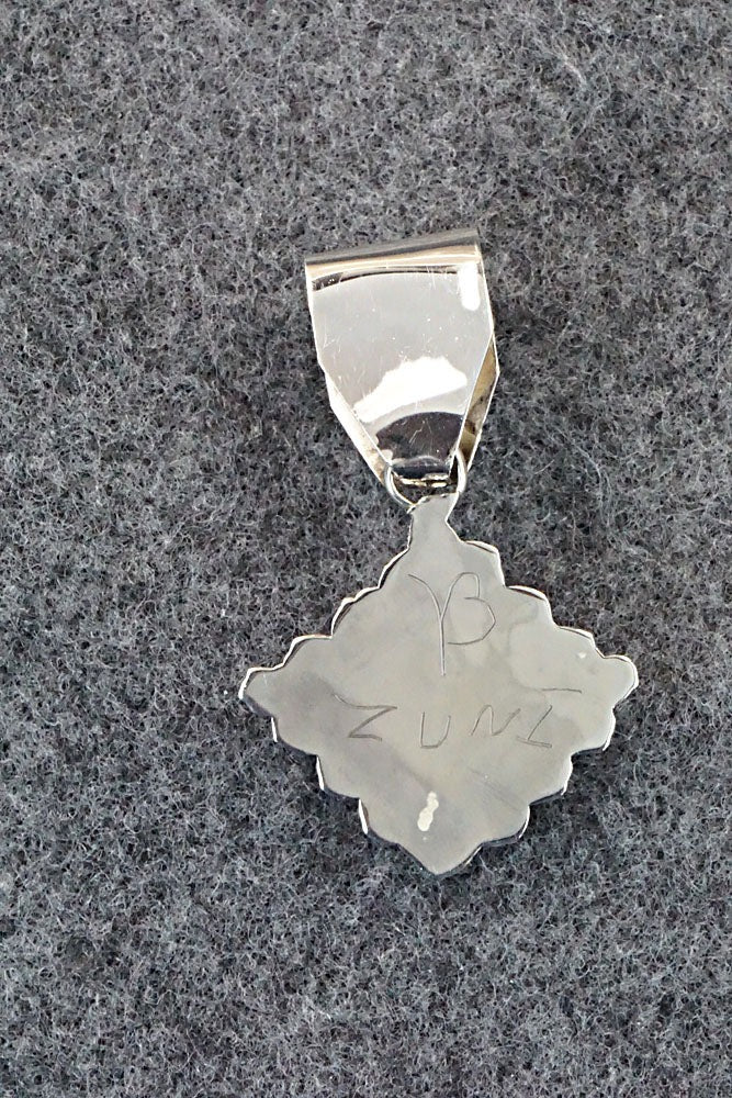 Turquoise and Sterling Silver Pendant - Verdie Booqua