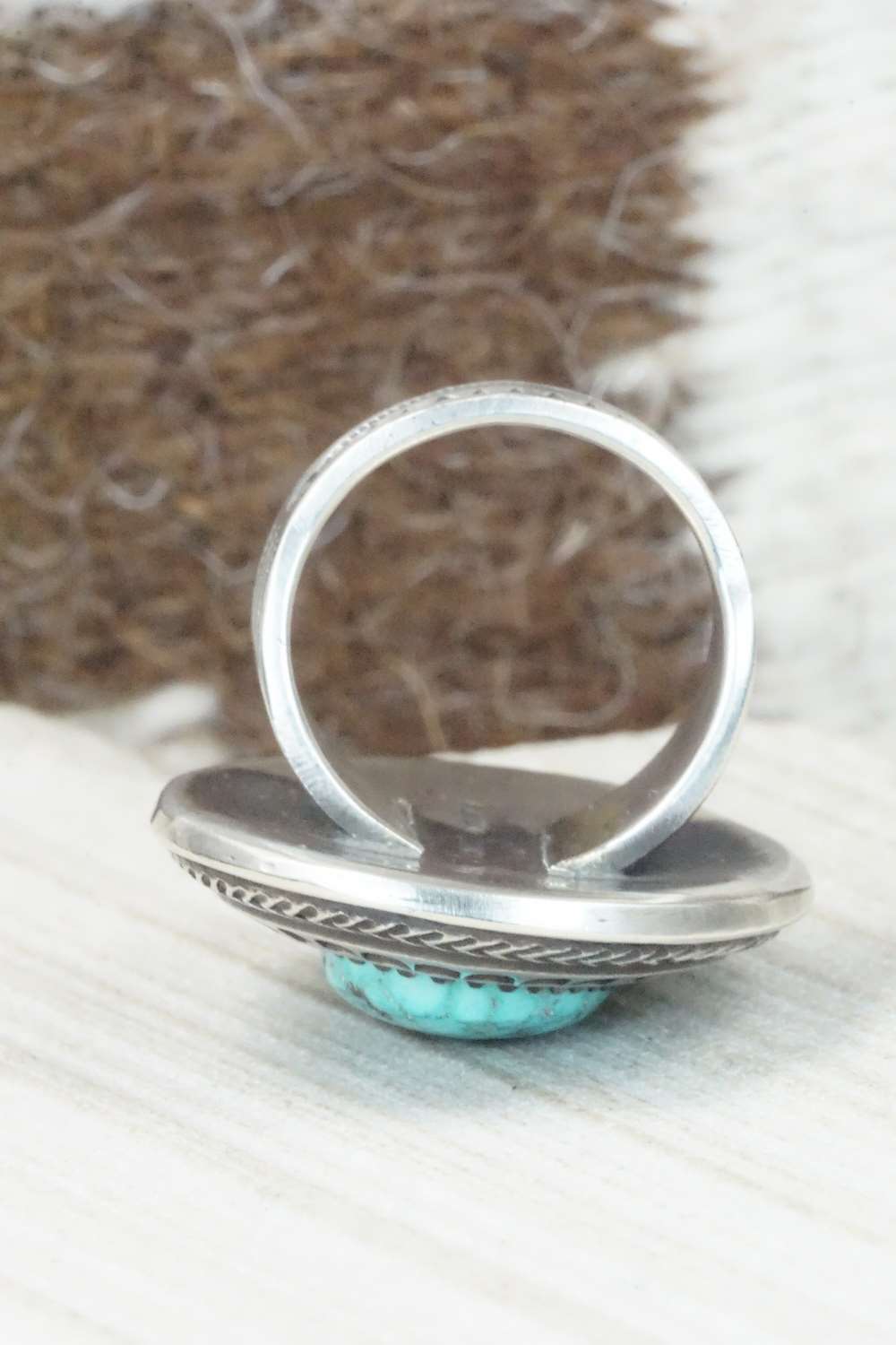 Turquoise & Sterling Silver Ring - Calvin Martinez - 8