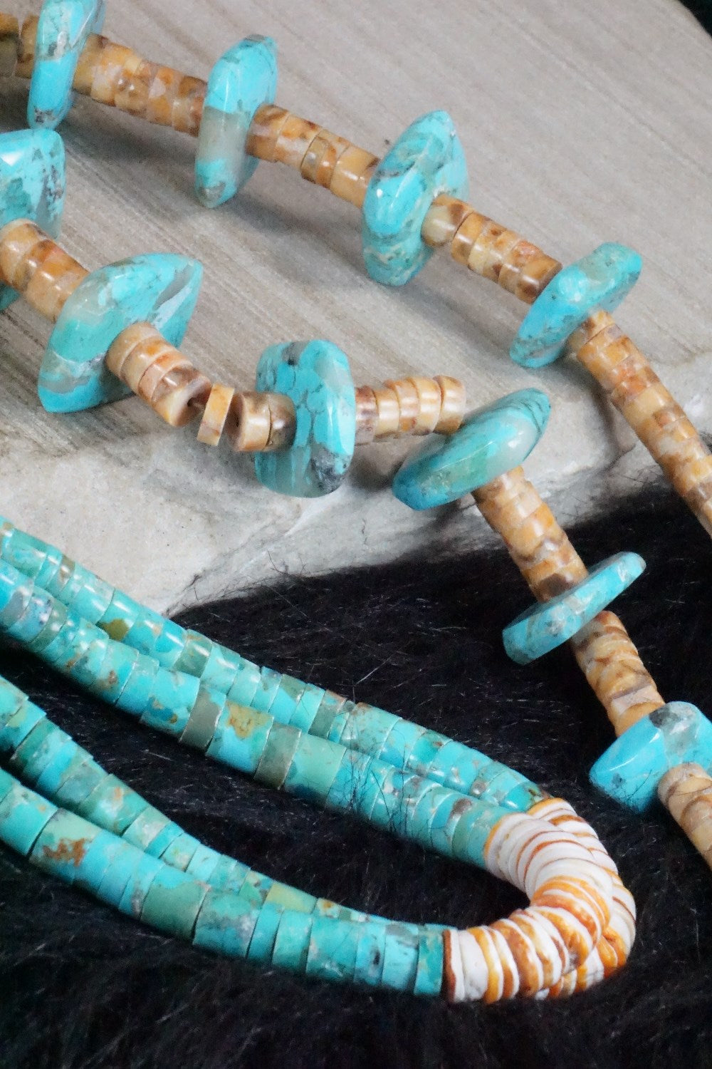 Turquoise & Spiny Oyster Necklace - Joann Garcia