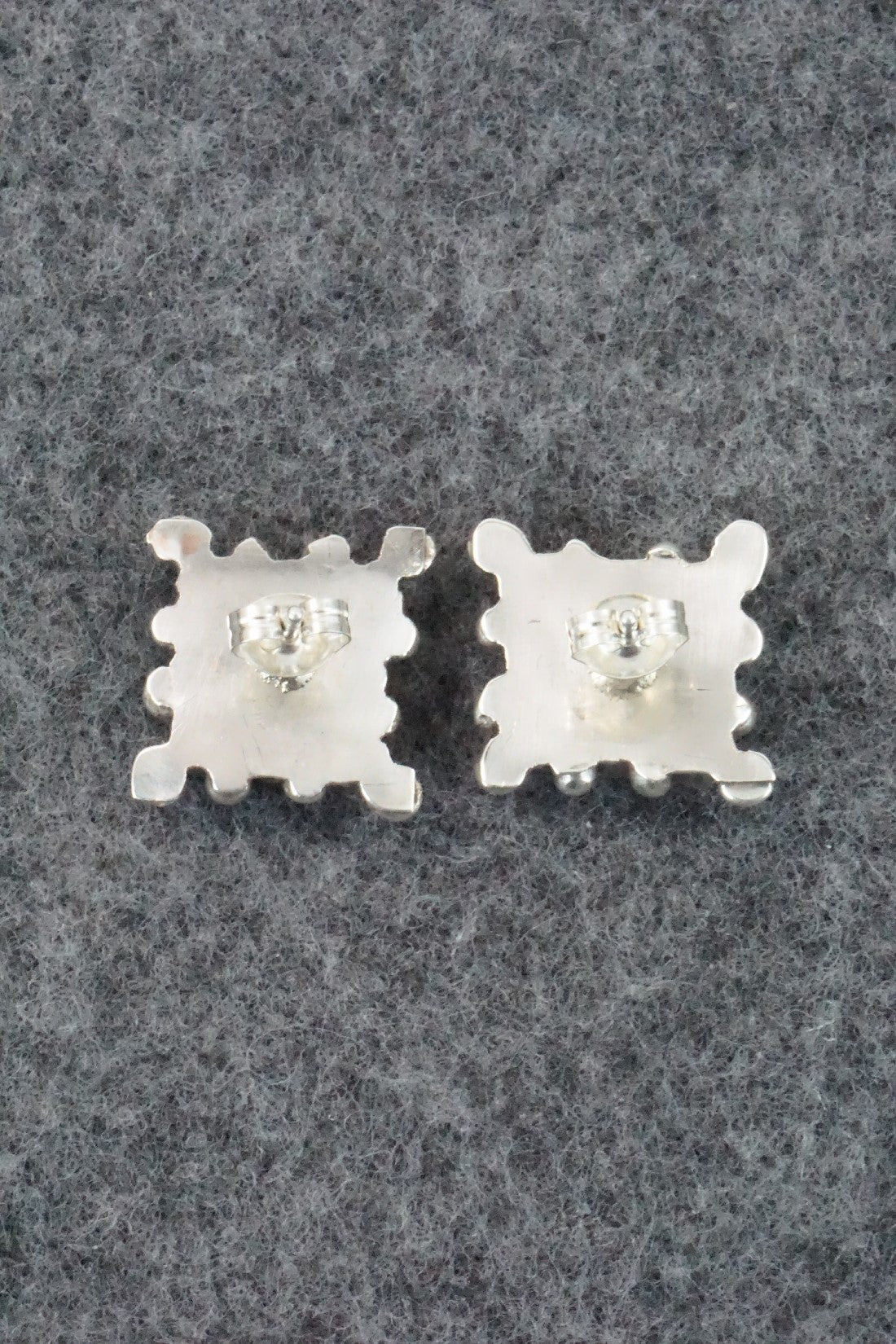Coral & Sterling Silver Earrings - Calvert Lamy