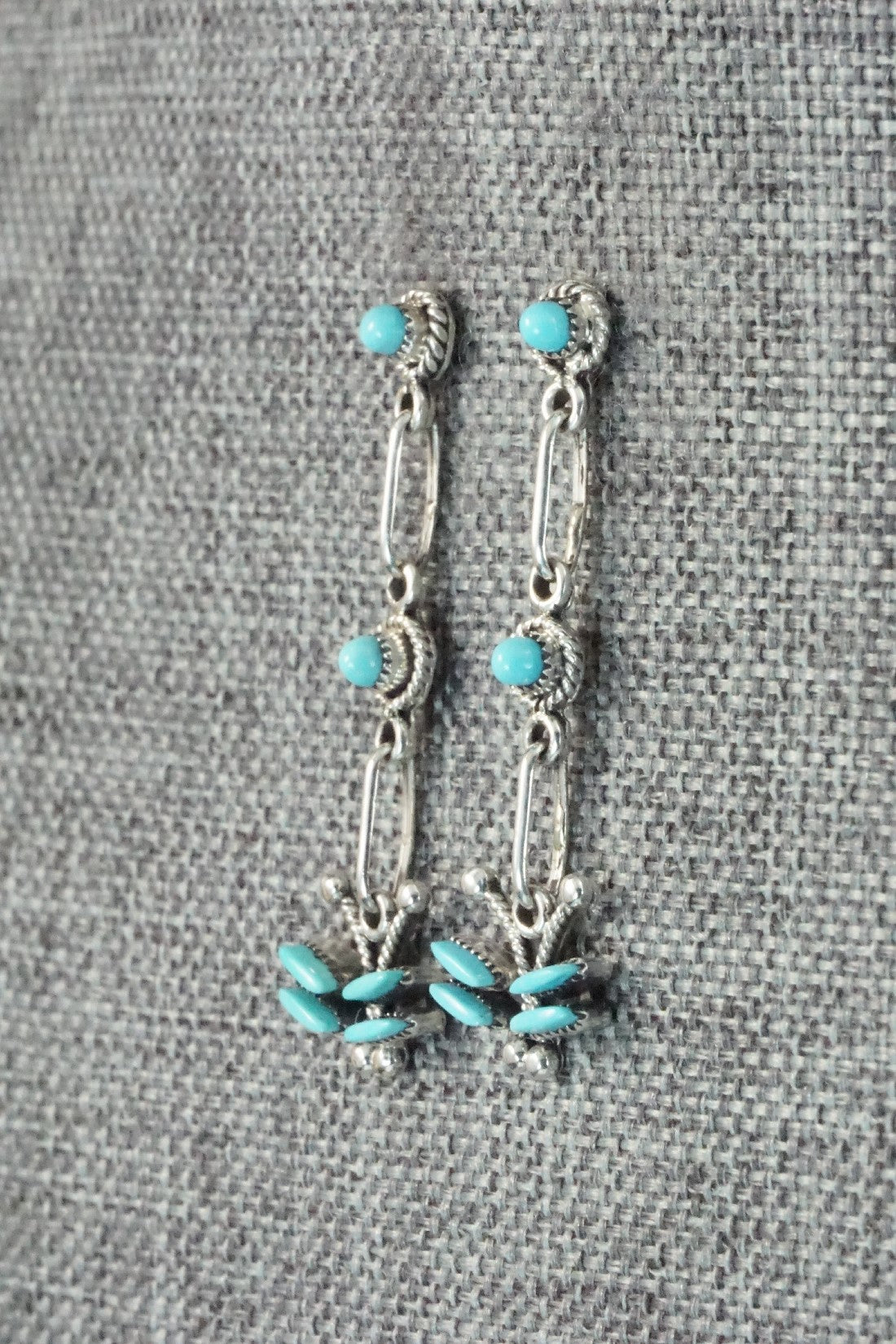 Turquoise & Sterling Silver Earrings - Mildred Ukestine