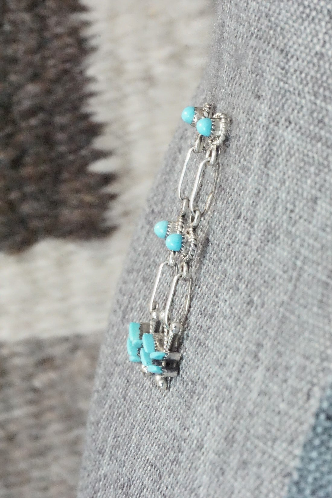 Turquoise & Sterling Silver Earrings - Mildred Ukestine