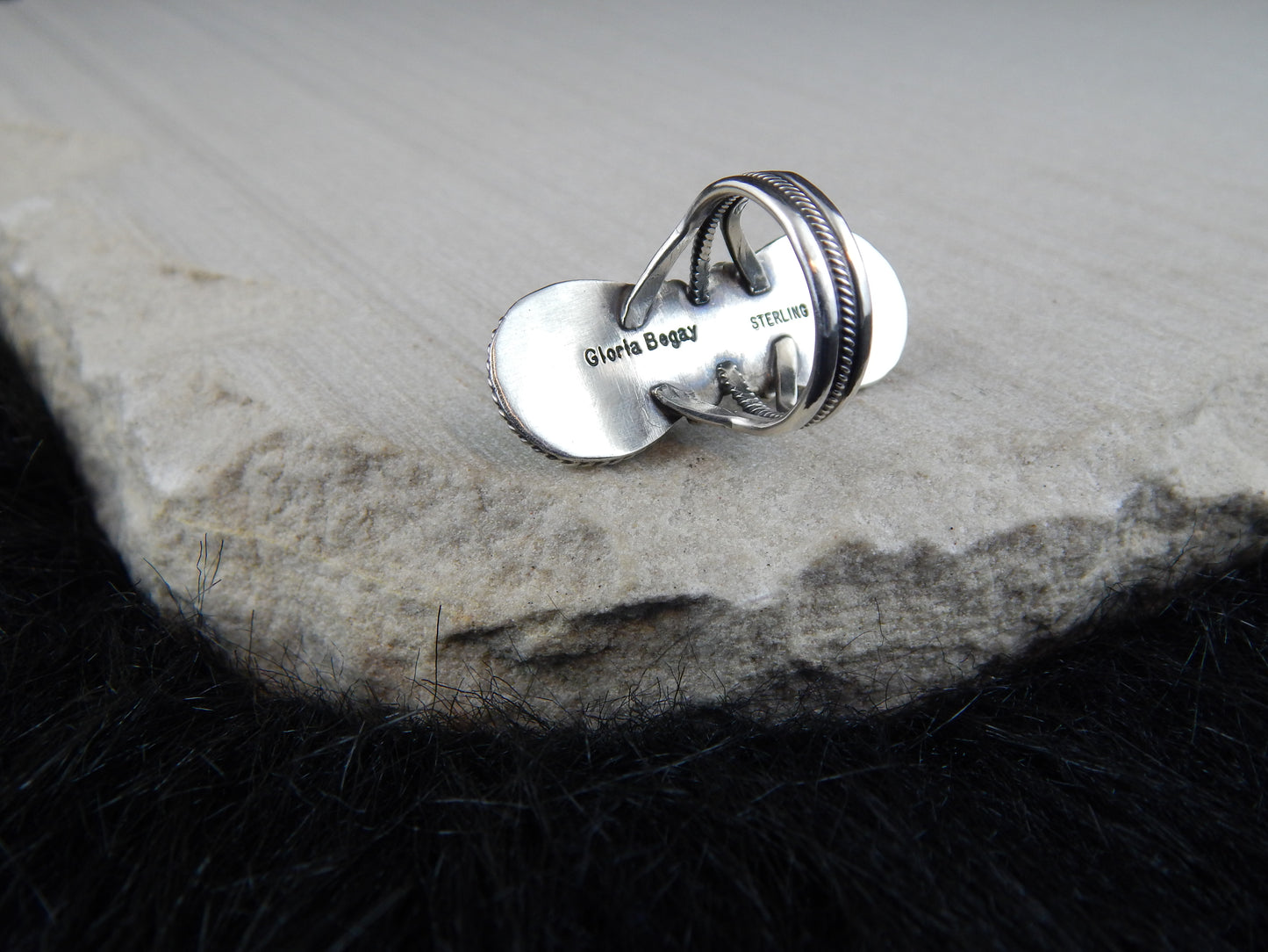 Navajo Turquoise & Sterling Silver Ring - Gloria Begay - High Lonesome Trading