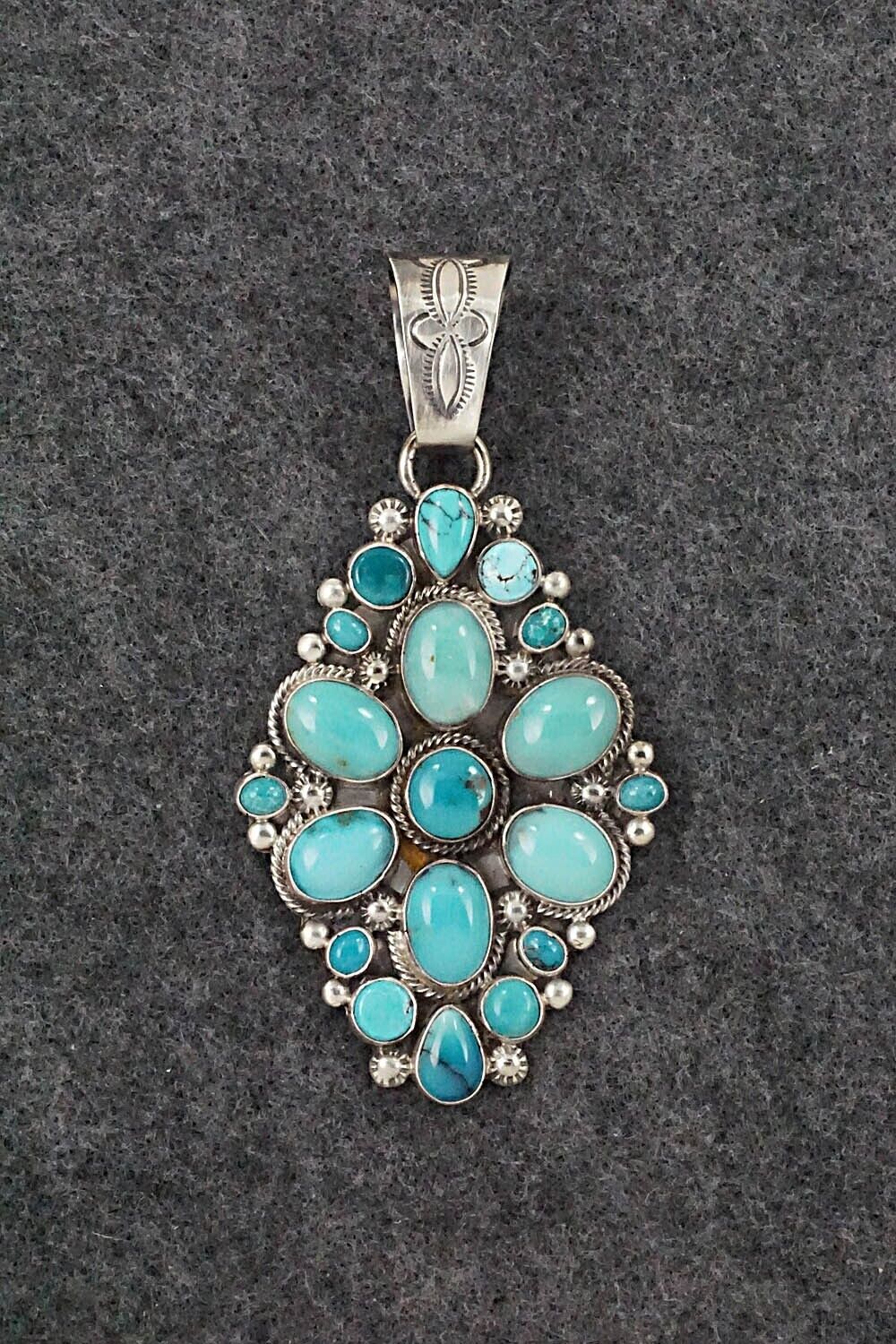 Turquoise and Sterling Silver Pendant - Annie Hoskie